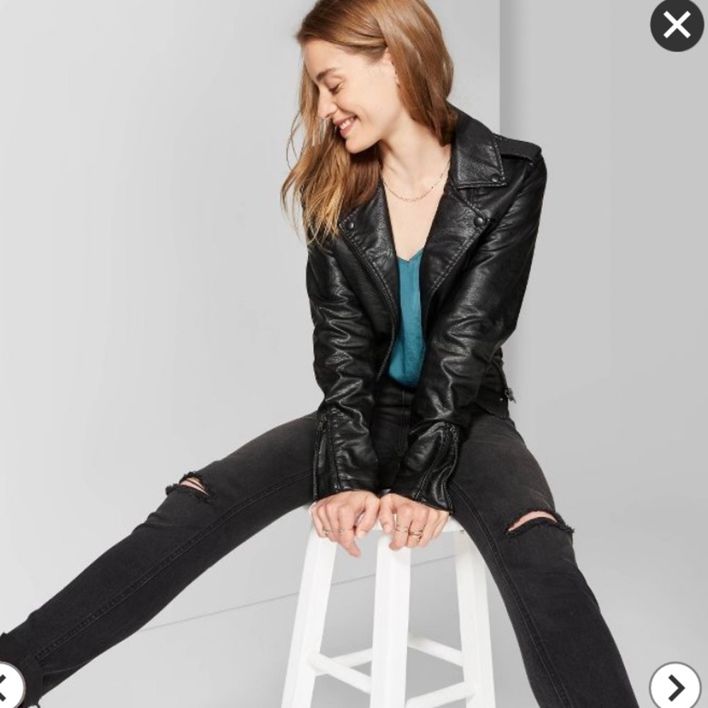 Brand New Vegan Leather Moto Jacket